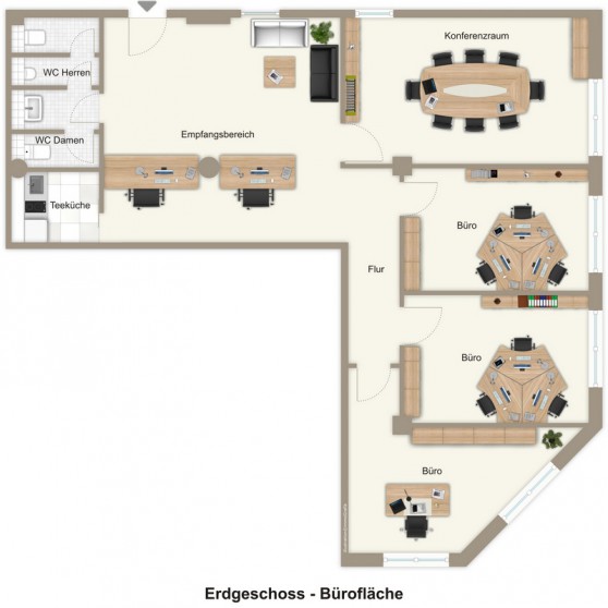 Adenauer32 - Grundriss EG 135 m² Büroräume